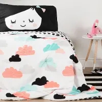 100344 Black and White Full Night Garden Bedding Collection - Dreamit