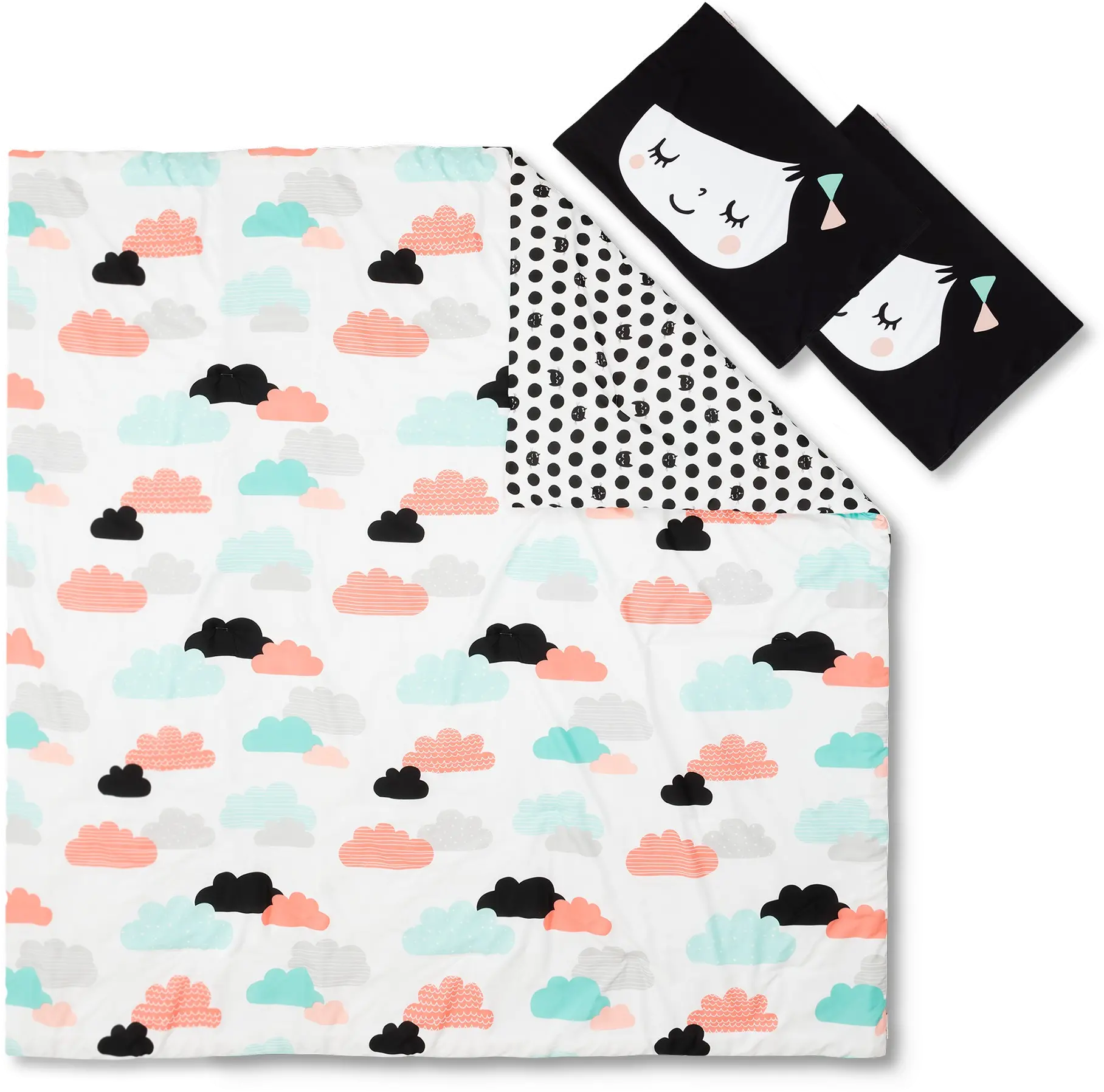 100344 Black and White Full Night Garden Bedding Collection - Dreamit-3