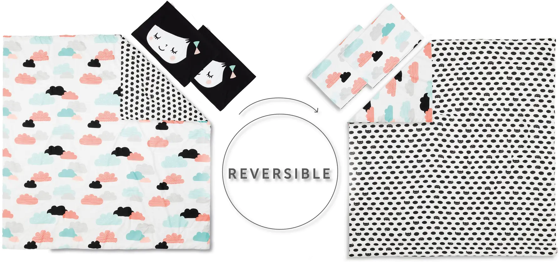 100344 Black and White Full Night Garden Bedding Collection - Dreamit-4
