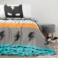 100345 Black and White Full Superheroes Bedding Collection - Dreamit
