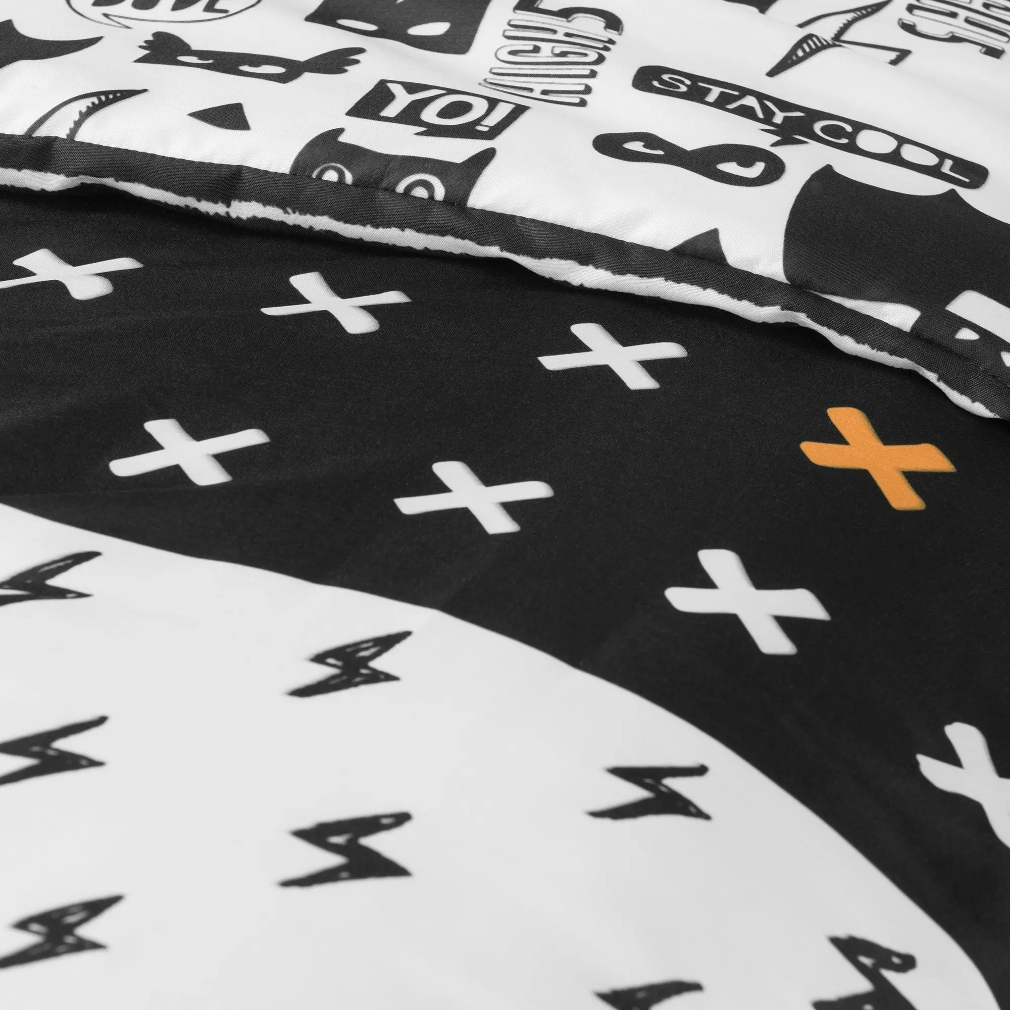 100345 Black and White Full Superheroes Bedding Collection - Dreamit-4