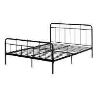11683 Black Industrial Metal Queen Platform Bed-4
