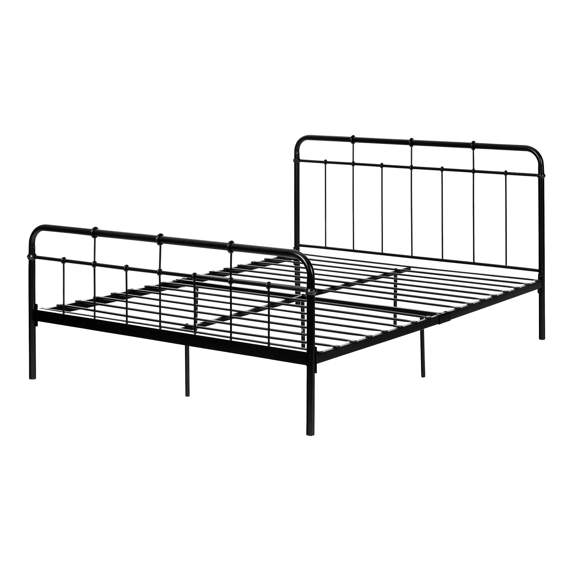 11683 Versa Black Industrial Metal Queen Platform Bed-4