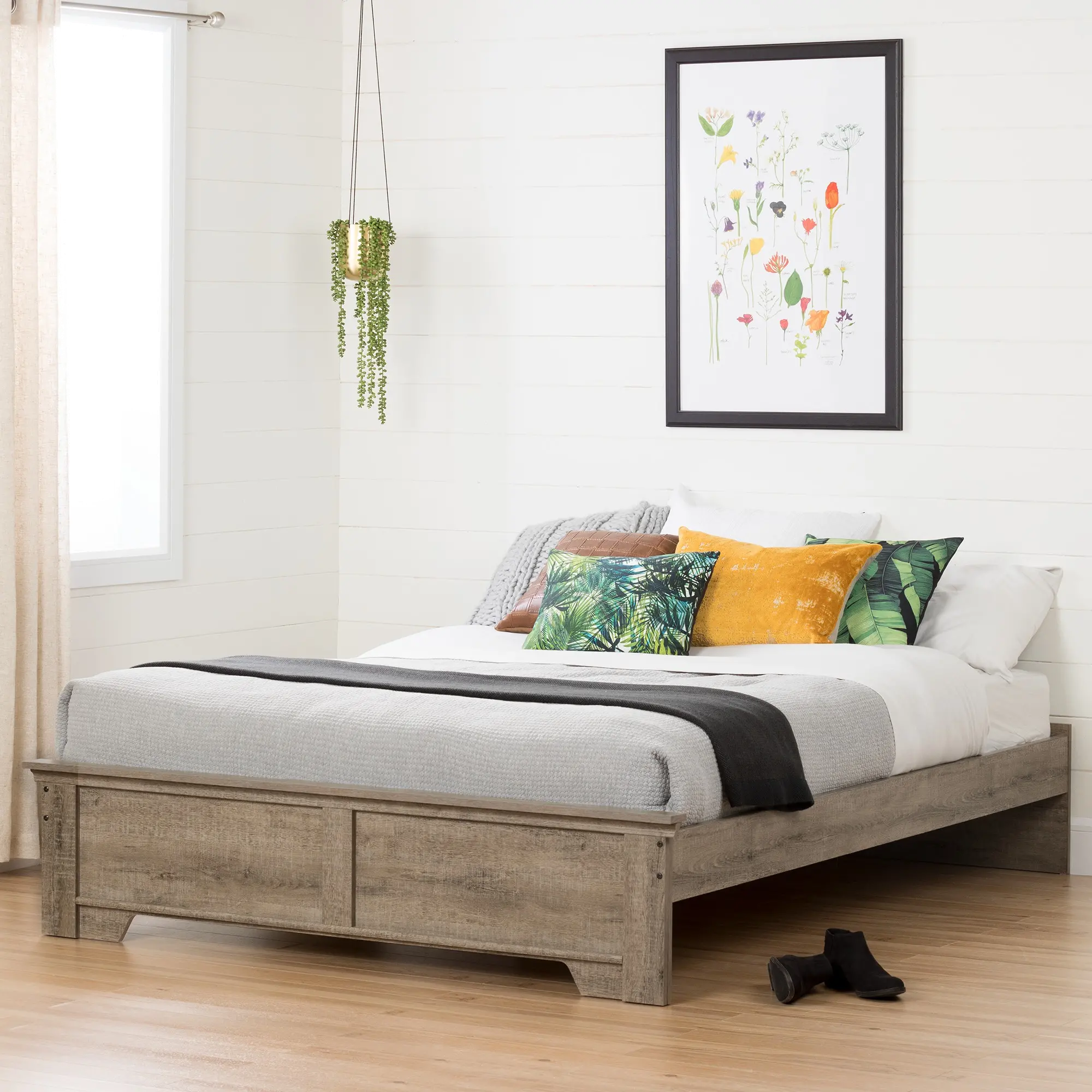 10632 Versa Weathered Oak Queen Platform Bed-1