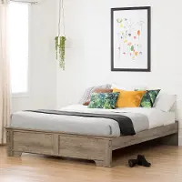 10632 Versa Weathered Oak Queen Platform Bed