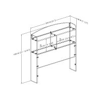 11500 Country Pine Twin Bookcase Headboard - Logik-3