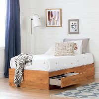 11676 Country Pine Twin Storage Bed - Logik