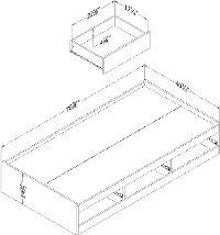 11676 Country Pine Twin Storage Bed - Logik-4