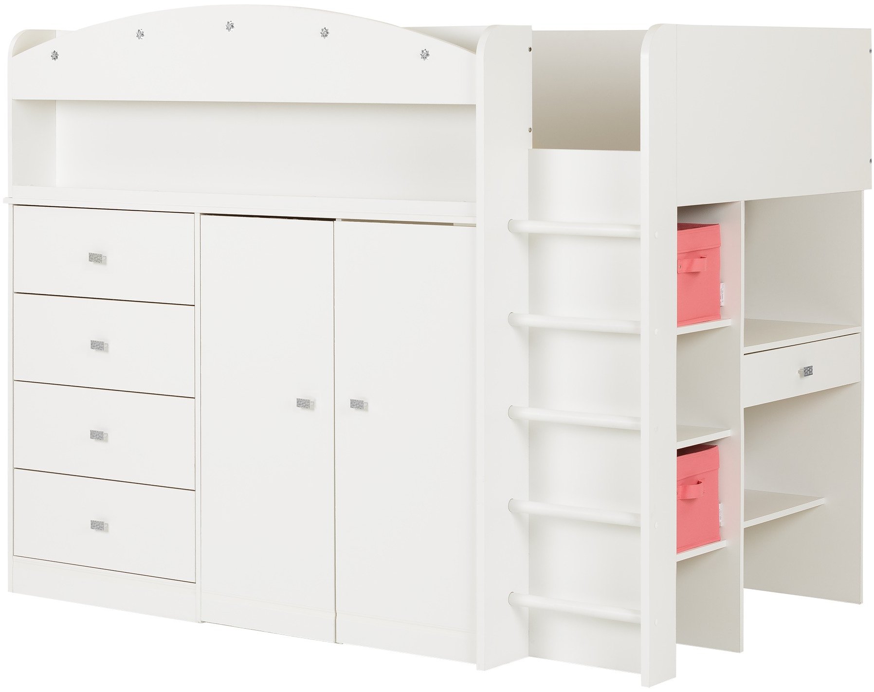 10523 Tiara White Twin Loft Bed-2