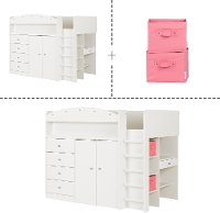 10523 White Twin Loft Bed - Tiara-3