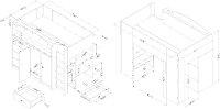 10523 White Twin Loft Bed - Tiara-7