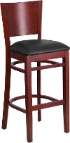 Wood Restaurant Mahogany and Black Bar Stool - Lacey