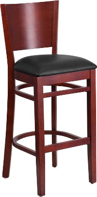 Wood Restaurant Mahogany and Black Bar Stool - Lacey
