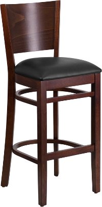 Wood Restaurant Walnut and Black Bar Stool - Lacey