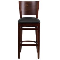 Wood Restaurant Walnut and Black Bar Stool - Lacey-4