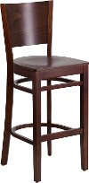 Wood Restaurant Mahogany Bar Stool - Lacey