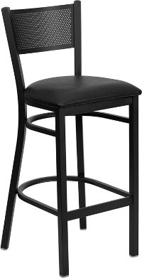 Black Metal Restaurant Barstool - Gridback-2