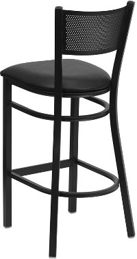 Black Metal Restaurant Barstool - Gridback-4