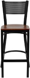Cherry and Black Metal Restaurant Barstool - Gridback