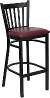 Burgundy and Black Metal Restaurant Barstool - Hercules