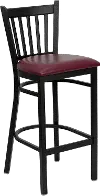 Burgundy and Black Metal Restaurant Barstool - Hercules