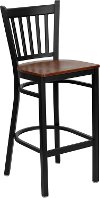 Cherry and Black Metal Restaurant Barstool - Hercules