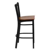 Cherry and Black Metal Restaurant Barstool - Hercules-2