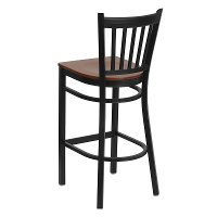 Cherry and Black Metal Restaurant Barstool - Hercules-3