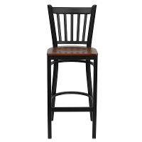 Cherry and Black Metal Restaurant Barstool - Hercules-4
