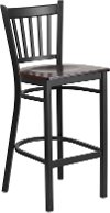 Walnut and Black Metal Restaurant Barstool - Hercules