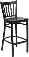 Mahogany and Black Metal Restaurant Barstool - Hercules