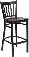 Mahogany and Black Metal Restaurant Barstool - Hercules