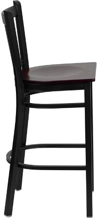 Mahogany and Black Metal Restaurant Barstool - Hercules-2