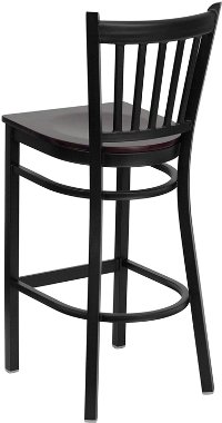 Mahogany and Black Metal Restaurant Barstool - Hercules-3