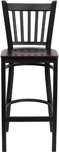 Mahogany and Black Metal Restaurant Barstool - Hercules-4