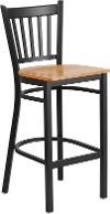 Natural and Black Metal Restaurant Barstool - Hercules