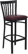 Burgundy and Black Metal Restaurant Barstool - Schoolhouse