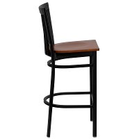 Cherry and Black Metal Restaurant Barstool - Schoolhouse-2