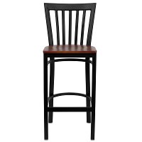 Cherry and Black Metal Restaurant Barstool - Schoolhouse-4
