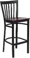 Mahogany and Black Metal Restaurant Barstool - Schoolhouse
