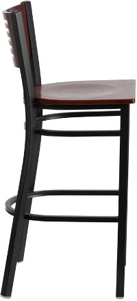 Mahogany and Black Metal Restaurant Bar Stool - Hercules-2