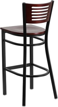 Mahogany and Black Metal Restaurant Bar Stool - Hercules-3