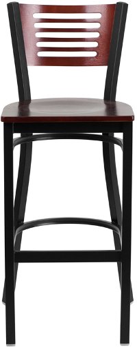 Mahogany and Black Metal Restaurant Bar Stool - Hercules-4