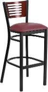 Mahogany and Black Metal Restaurant Bar Stool - Hercules