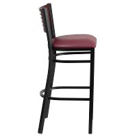 Mahogany and Black Metal Restaurant Bar Stool - Hercules-2