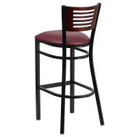 Mahogany and Black Metal Restaurant Bar Stool - Hercules-3