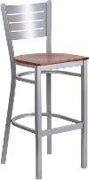 Cherry and Silver Metal Restaurant Bar Stool - Hercules