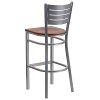 Cherry and Silver Metal Restaurant Bar Stool - Hercules-3
