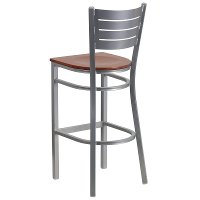 Cherry and Silver Metal Restaurant Bar Stool - Hercules-3