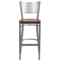 Cherry and Silver Metal Restaurant Bar Stool - Hercules-4